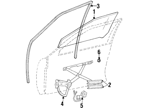 1993 Mercedes-Benz 300D Front Door - Glass & Hardware