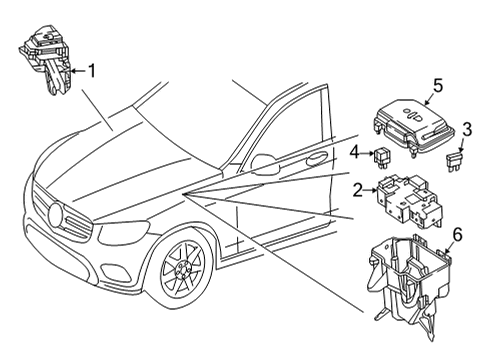 Relay Box Lower Cover Diagram for 213-540-00-24