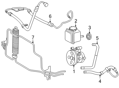 2006 Mercedes-Benz CLS500 P/S Pump & Hoses, Steering Gear & Linkage Diagram 3