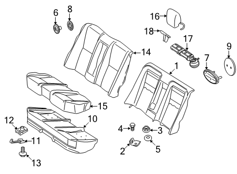 2011 Mercedes-Benz S400 Rear Seat Components Diagram 3