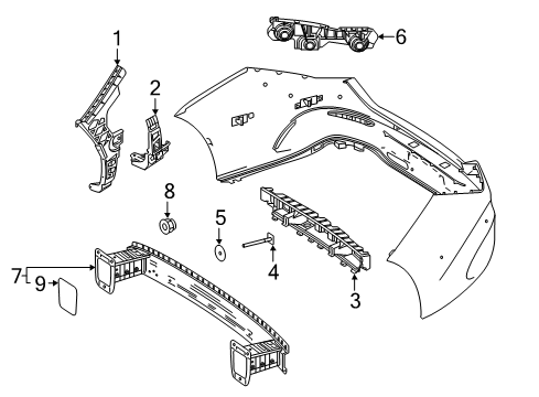 2021 Mercedes-Benz CLA45 AMG Bumper & Components - Rear Diagram 2