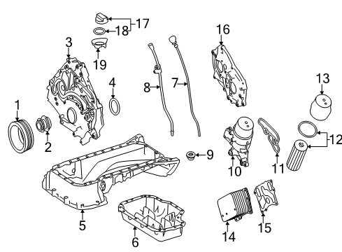 2013 Mercedes-Benz ML63 AMG Engine Parts & Mounts, Timing, Lubrication System Diagram 1