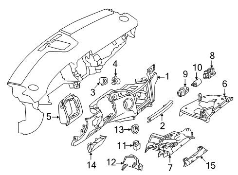 2016 Mercedes-Benz CLS400 Instrument Panel Diagram 1