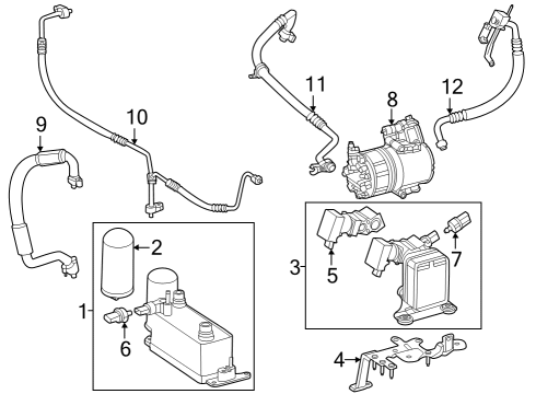 2022 Mercedes-Benz EQB 350 Condenser, Compressor & Lines Diagram