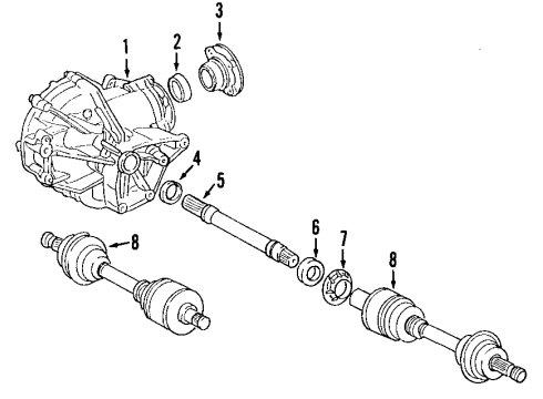 2007 Mercedes-Benz E350 Front Axle, Axle Shafts & Joints, Propeller Shaft Diagram