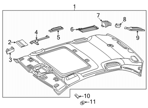 2024 Mercedes-Benz C43 AMG Interior Trim - Roof Diagram 1