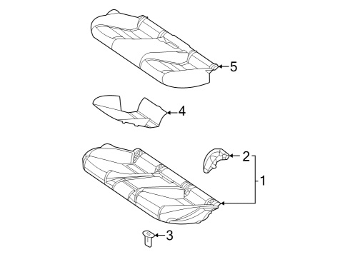 2022 Mercedes-Benz AMG GT 53 Rear Seat Components Diagram 2