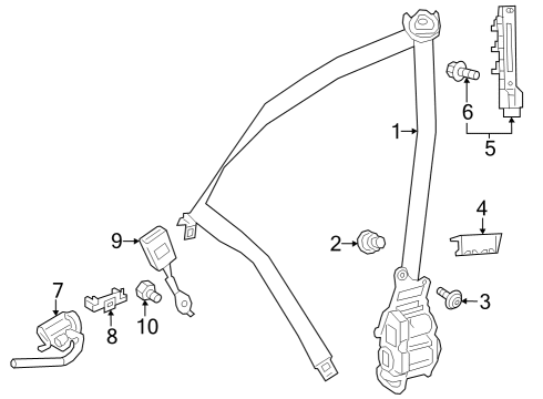 Seat Belt Assembly Diagram for 296-860-40-01-1D53