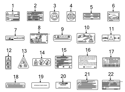 2017 Mercedes-Benz SL450 Information Labels Diagram