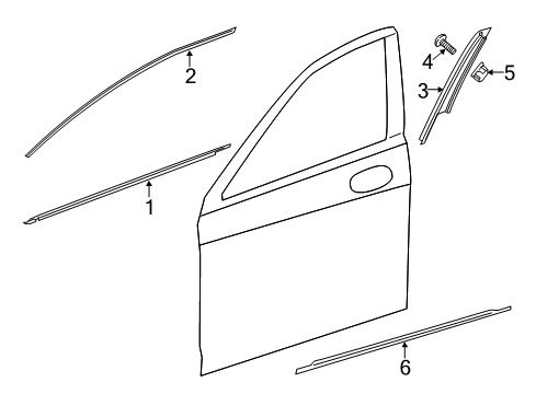 2016 Mercedes-Benz S550 Exterior Trim - Front Door Diagram