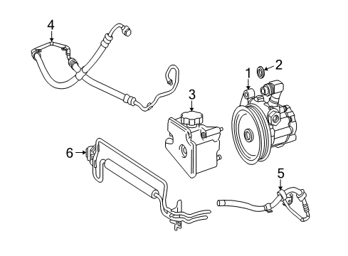 Power Steering Pressure Hose Diagram for 211-460-23-24