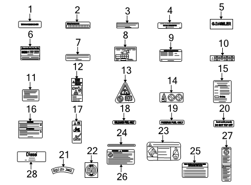 2009 Mercedes-Benz ML550 Information Labels Diagram