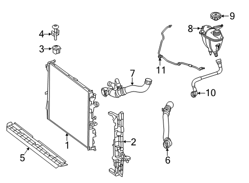 2020 Mercedes-Benz S560e Radiator & Components Diagram