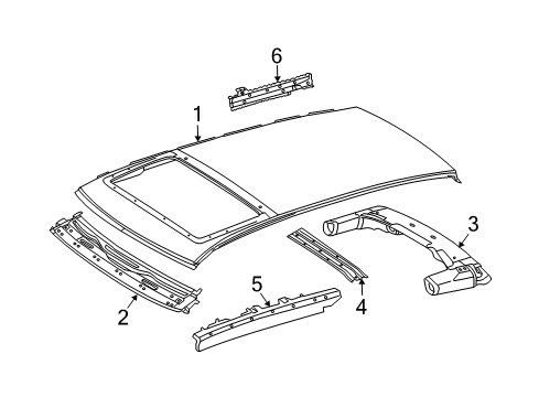 2005 Mercedes-Benz E320 Roof & Components Diagram 2