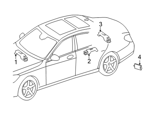 2022 Mercedes-Benz E350 Keyless Entry Components Diagram