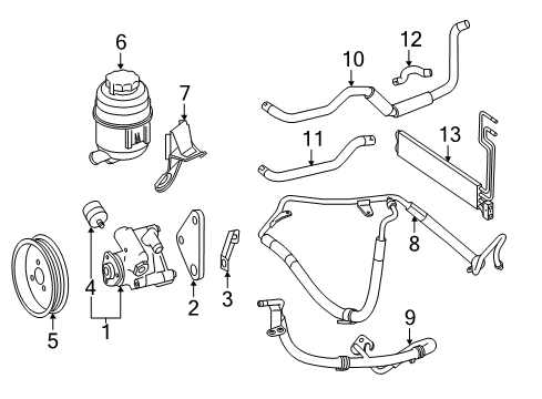 Power Steering Pressure Hose Diagram for 221-466-14-81