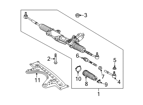 2010 Mercedes-Benz E63 AMG Steering Column & Wheel, Steering Gear & Linkage Diagram 2