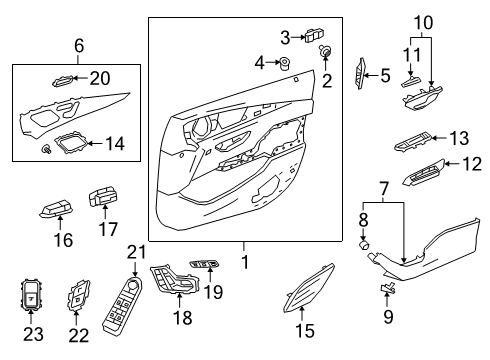 Door Trim Panel Diagram for 257-720-43-08-9H15