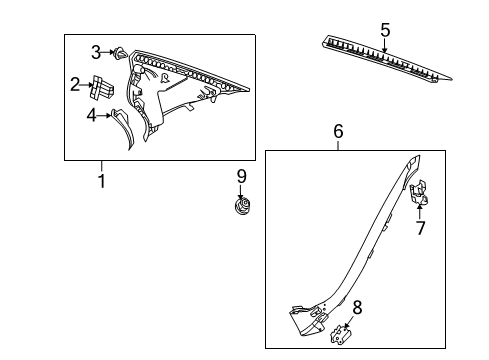 Lower Quarter Trim Diagram for 212-690-38-25-8P24