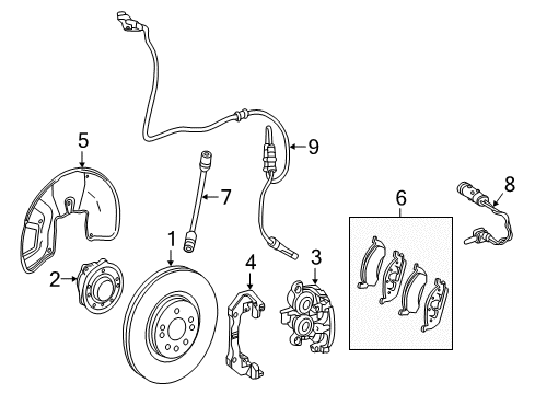 2017 Mercedes-Benz GLE400 Brake Components, Brakes Diagram 2