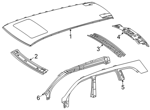 2022 Mercedes-Benz GLS450 Roof & Components Diagram 2