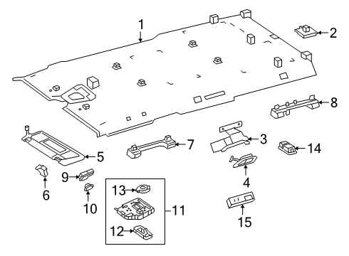 2019 Mercedes-Benz G550 Interior Trim - Roof Diagram