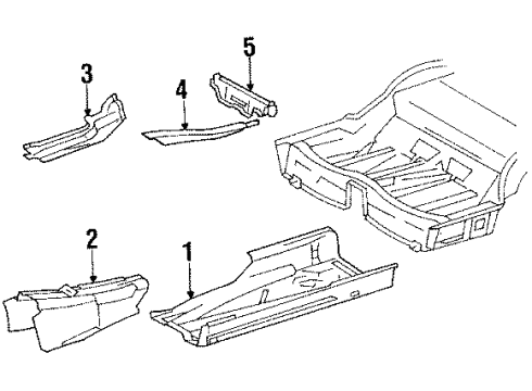 1990 Mercedes-Benz 300TE Pillars, Rocker & Floor - Floor & Rails Diagram