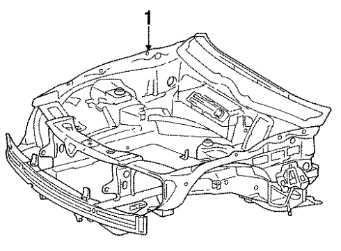 1992 Mercedes-Benz 500SEL Front Structural Components - Inner Structure Diagram