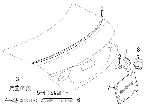 2024 Mercedes-Benz C43 AMG Exterior Trim - Trunk Diagram