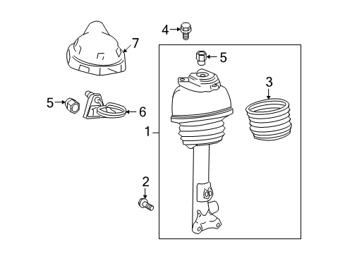 2012 Mercedes-Benz E63 AMG Struts & Components - Front Diagram 1