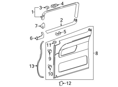 2017 Mercedes-Benz Metris Interior Trim - Side Loading Door Diagram 2