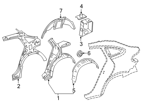 2017 Mercedes-Benz GLE63 AMG S Inner Structure - Quarter Panel Diagram 2