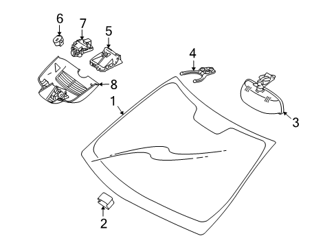 2011 Mercedes-Benz E63 AMG Windshield Glass Diagram