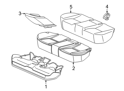 2019 Mercedes-Benz GLC43 AMG Rear Seat Components Diagram 2