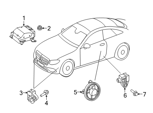 2020 Mercedes-Benz E53 AMG Air Bag Components Diagram 4