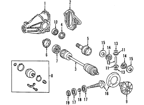 2002 Mercedes-Benz CLK320 Rear Axle Shafts & Differential Diagram