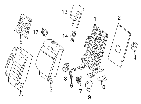 2017 Mercedes-Benz GLE43 AMG Rear Seat Components Diagram 3