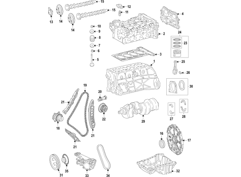 2022 Mercedes-Benz GLA45 AMG Engine Parts & Mounts, Timing, Lubrication System Diagram 2