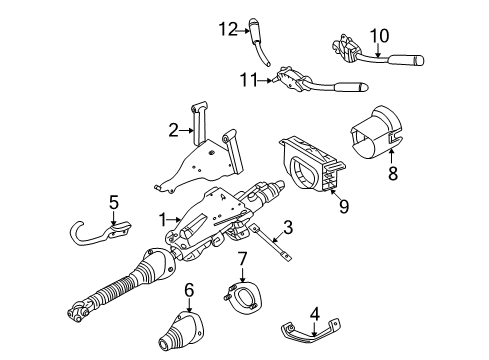 2004 Mercedes-Benz G55 AMG Steering Column & Wheel, Steering Gear & Linkage Diagram 2