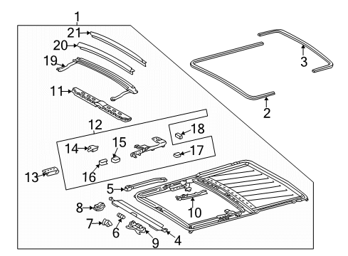 2017 Mercedes-Benz G550 Sunroof, Body Diagram 1