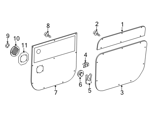 2015 Mercedes-Benz Sprinter 2500 Interior Trim - Side Loading Door Diagram