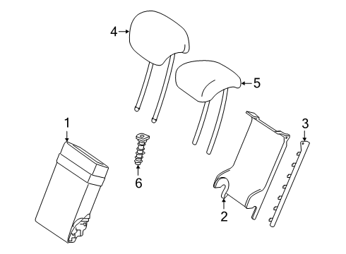 2022 Mercedes-Benz A220 Rear Seat Components Diagram 1