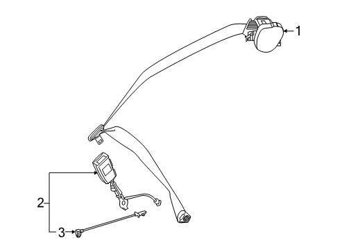 2018 Mercedes-Benz S65 AMG Rear Seat Belts Diagram 1