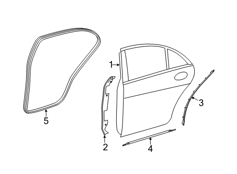 2020 Mercedes-Benz S560 Rear Door, Body Diagram