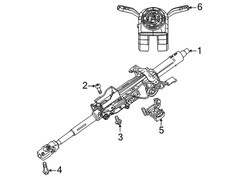 2022 Mercedes-Benz GLB250 Steering Column & Wheel, Steering Gear & Linkage Diagram 6