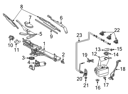 2006 Mercedes-Benz CL600 Wiper & Washer Components, Electrical Diagram