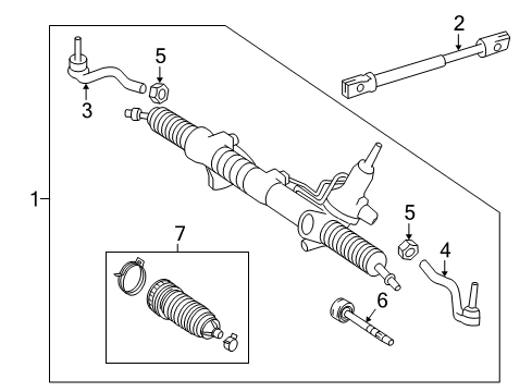 Steering Gear Diagram for 253-460-36-01-80