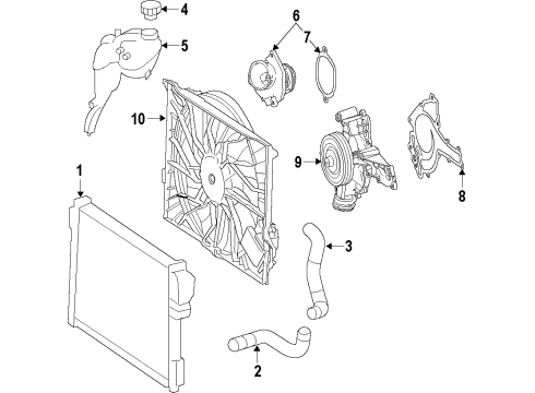 2009 Mercedes-Benz C63 AMG Cooling System, Radiator, Water Pump, Cooling Fan Diagram 2