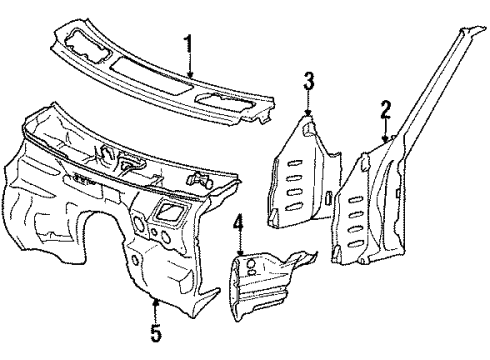 1985 Mercedes-Benz 300D Cowl Diagram