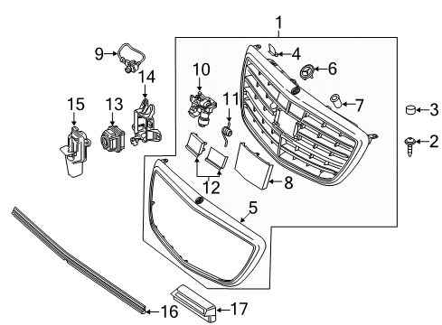 Grille Cap Diagram for 193-766-01-35